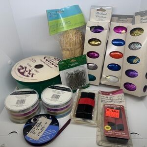 Natural Raffia and Arts and Crafts Ribbon lot